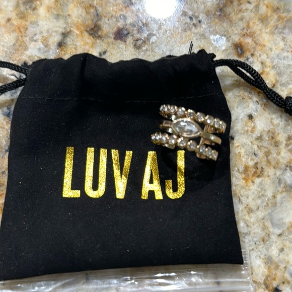 Luv AJ Rose Gold Adjustable Stacked Ring - Picture 1 of 6